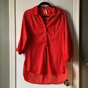 Heart-Print Blouse for Valentine’s Day